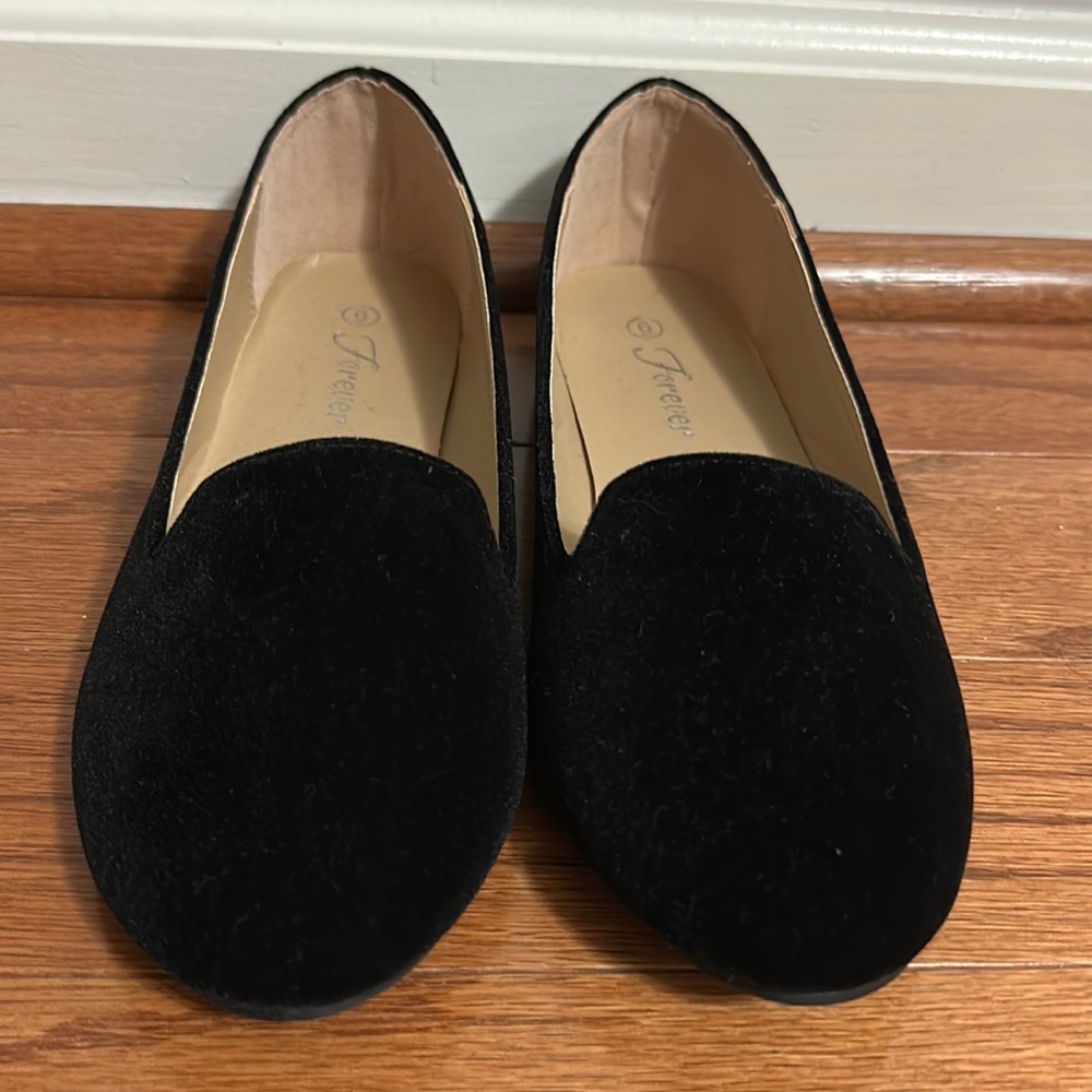 Black velvet loafers